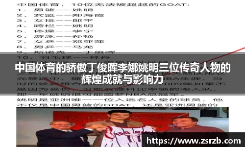 中国体育的骄傲丁俊晖李娜姚明三位传奇人物的辉煌成就与影响力